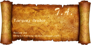 Tarpay Andor névjegykártya