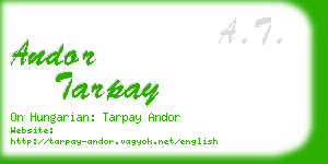 andor tarpay business card